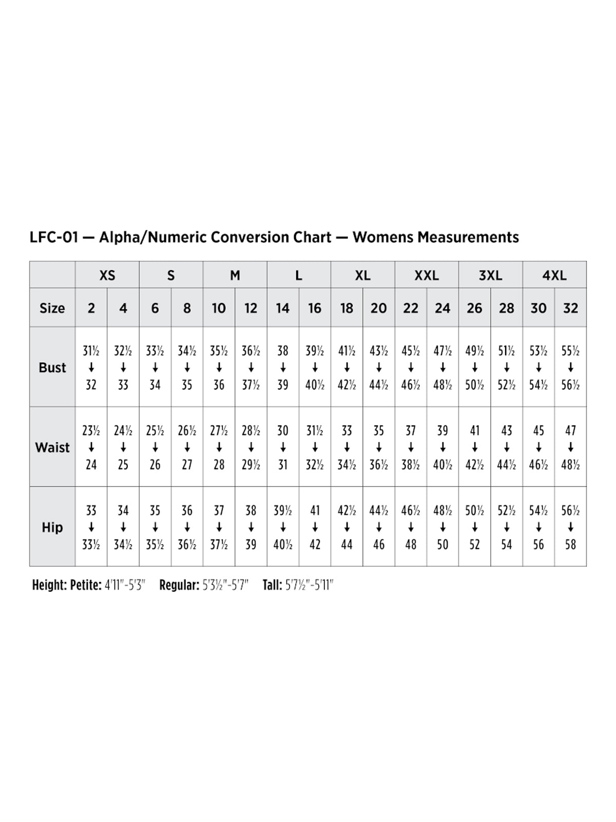 SIZECHART