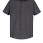 Men's Short Sleeve Striped Work Shirt - SP20 - Charcoal with Blue/White Stripe