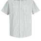 Men's Short Sleeve Striped Work Shirt - SP20 - White/Green Stripe