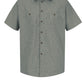 Men's Short Sleeve Striped Work Shirt - SP20 - Hunter/Khaki Check