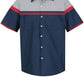 Men's Short Sleeve Industrial Work Shirt - SP24 - Navy/Red/Light Grey