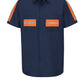 Men's Short Sleeve Industrial Work Shirt - SP24 - Navy with Orange Visibility Trim
