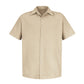 Men's Gripper-Front Short-Sleeve Pocketless Work Shirt - SP26 - Light Tan
