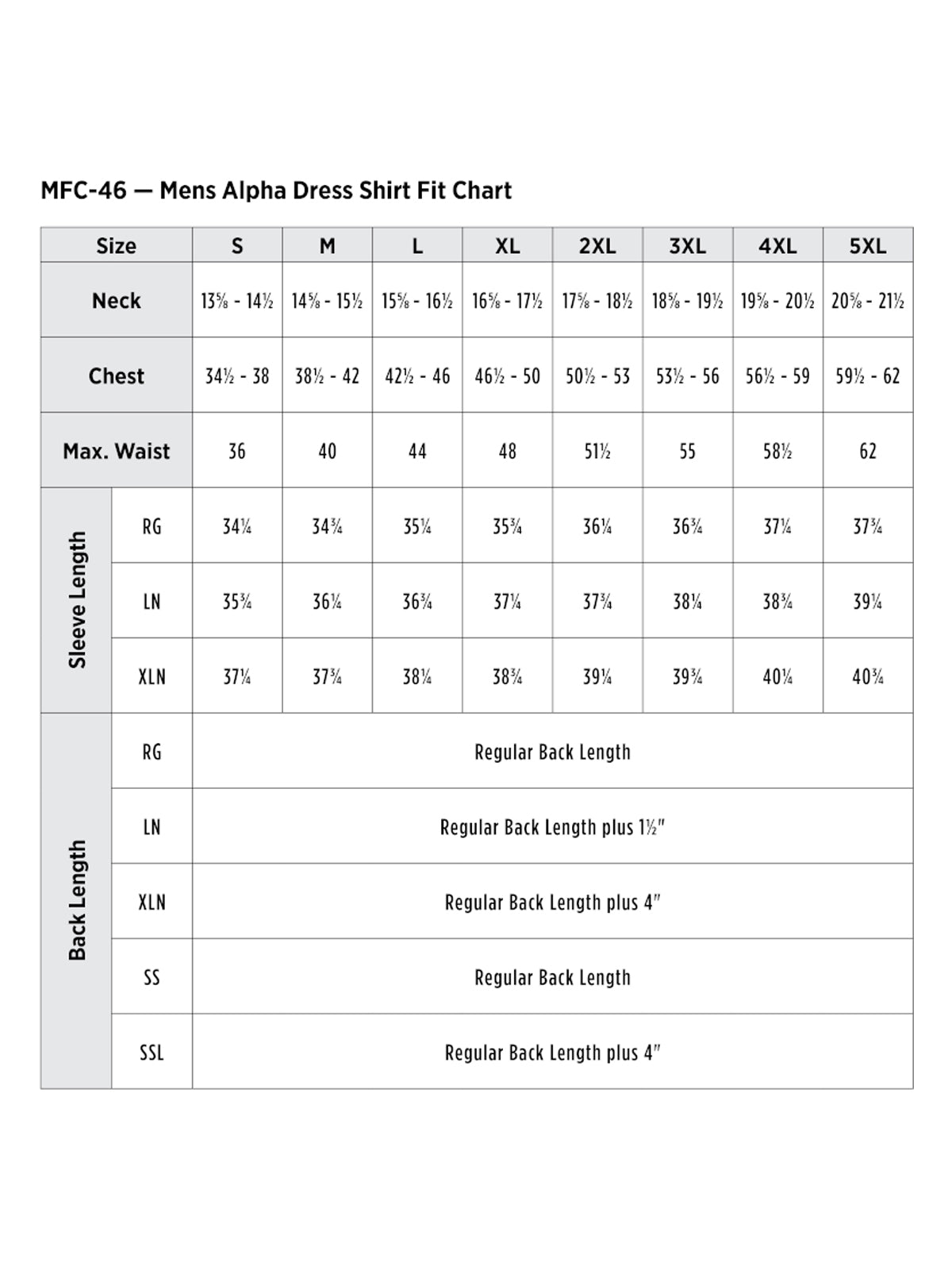 SIZECHART