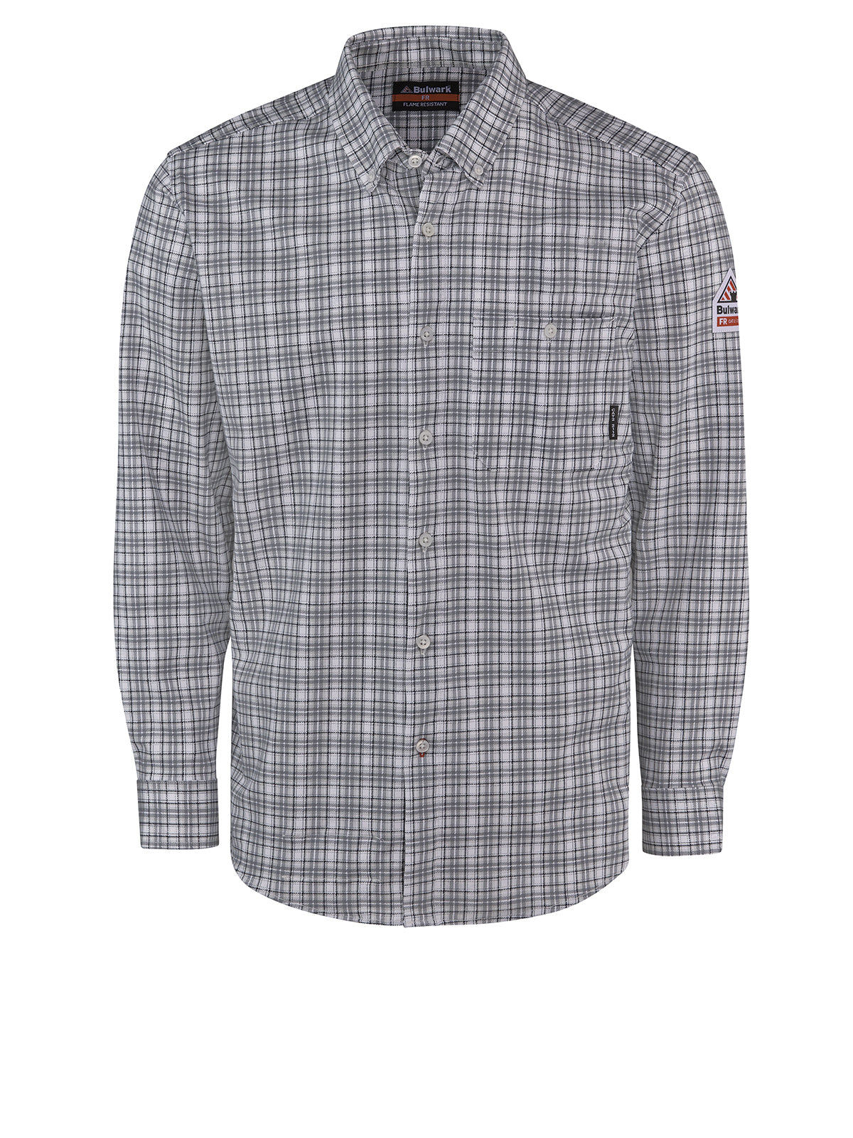 Men's Flame-Resistant Flex Knit Button Down Shirt - STG2 - Charcoal Plaid