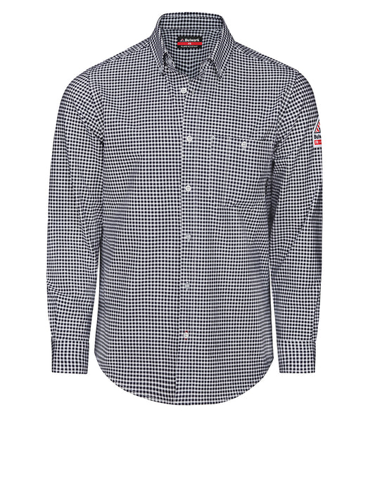 Men's Flame-Resistant Flex Knit Button Down Shirt - STG2 - Navy Check