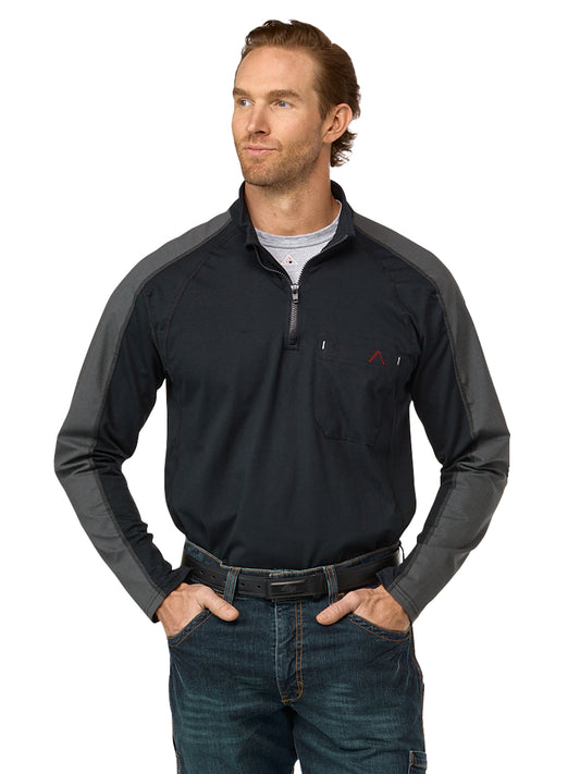 Men's 1/4 Zip Flex Knit Jersey - STZ2 - Black