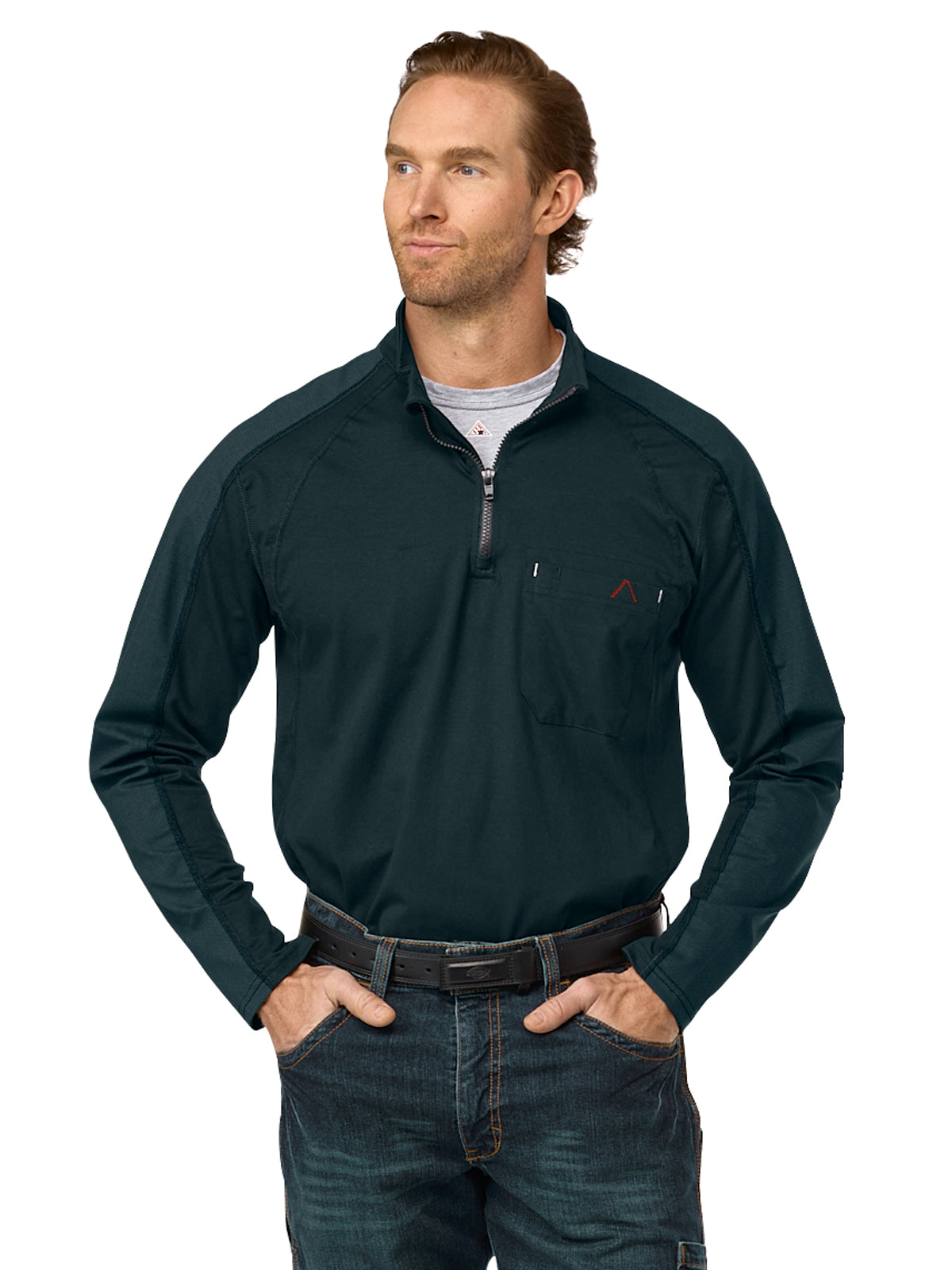 Men's 1/4 Zip Flex Knit Jersey - STZ2 - Navy