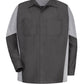 Men's Long Sleeve Two-Tone Crew Shirt - SY10 - Charcoal/Grey