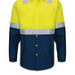 Men's Long Sleeve Hi-Visibility Work Short - SY14YN - Fluorescent Yellow/Green and Navy
