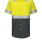 Men's Hi-Visibility Short Sleve Ripstop Work Shirt - SY24 - Fluorescent Yellow/Charcoal