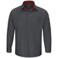 Men's Long Sleeve Performance Plus Shop Shirt - SY32 - Charcoal/Fireball