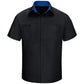 Men's Short Sleeve Performance Plus Shop Shirt - SY42 - Black/Royal Blue