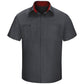 Men's Short Sleeve Performance Plus Shop Shirt - SY42 - Charcoal/Fireball Red