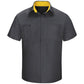 Men's Short Sleeve Performance Plus Shop Shirt - SY42 - Charcoal/Yellow Mesh