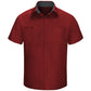Men's Short Sleeve Performance Plus Shop Shirt - SY42 - Fireball Red/Charcoal