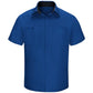 Men's Short Sleeve Performance Plus Shop Shirt - SY42 - Royal Blue/Black Mesh