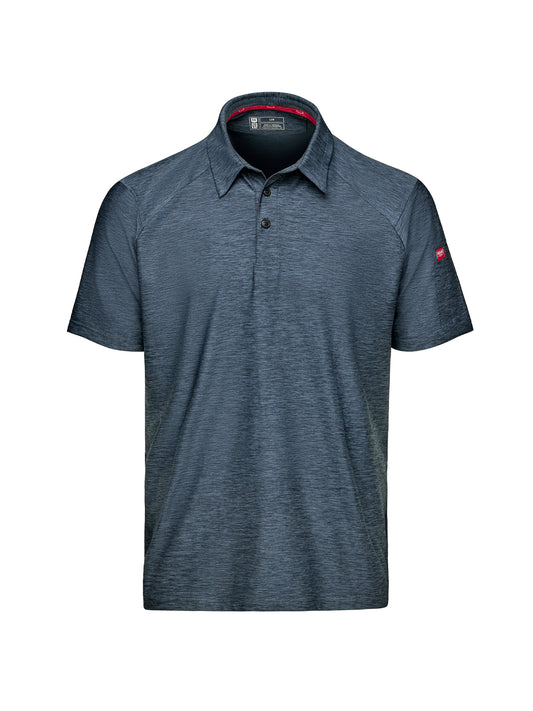 Men's Pocketless Cooling Stretch Jersey Polo - TCM2 - Blue Heather