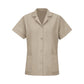 Women's Short-Sleeve Loose Fit Smock - TP23 - Tan