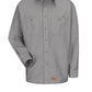 Men's Long Sleeve Black Canvas Workshirt - WS10 - Silver