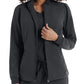 Women's Two-Pocket Mock Neck Zip-Front Jacket - WJ704 - Pewter
