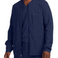 Men's Three-Pocket Mock Neck Knit Cuffs Jacket - WJ705 - Navy