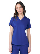 Women's Two-Pocket Knit Collar V-Neck Top - WT119 - Galaxy