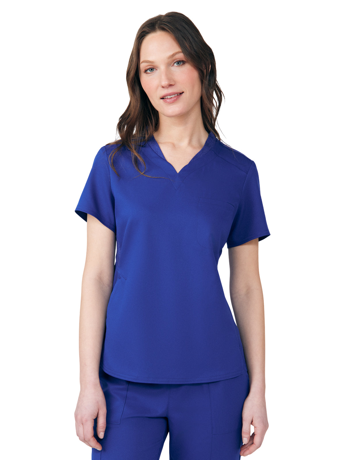 Women's Two-Pocket Knit Collar V-Neck Top - WT119 - Galaxy