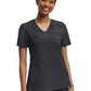 Women's Two-Pocket Knit Collar V-Neck Top - WT119 - Pewter