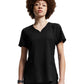 Women's Three-Pocket Curved V-Neckline Top - WT121 - Black