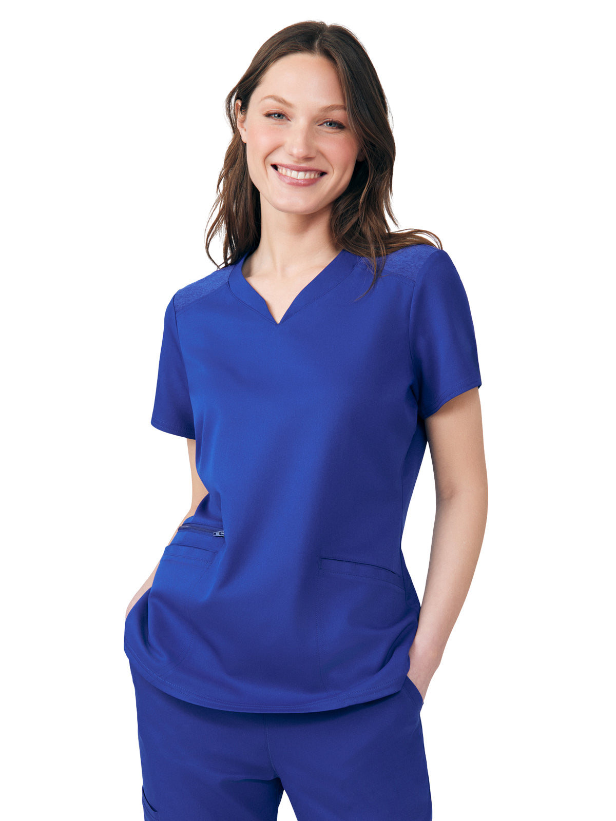 Women's Three-Pocket Curved V-Neckline Top - WT121 - Galaxy