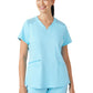 Women's Three-Pocket Curved V-Neckline Top - WT121 - Island Blue