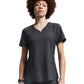 Women's Three-Pocket Curved V-Neckline Top - WT121 - Pewter