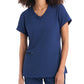 Women's Three-Pocket V-Neck Top - WT127 - Navy