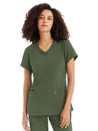 Women's Three-Pocket V-Neck Top - WT127 - Olive