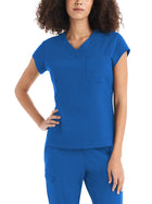 Women's One-Pocket V-Neck Top - WT128 - Royal