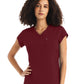 Women's One-Pocket V-Neck Top - WT128 - Wine