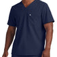 Men's Two-Pocket Fluid Resistant V-Neck Top - WT131 - Navy